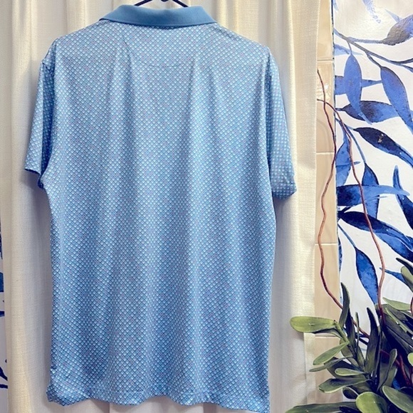 Men’s Kenneth Cole Golf Polyester & Spandex Diamond Pattern Athletic Polo Size L - Picture 6 of 7